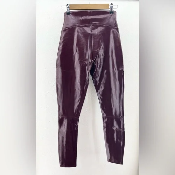 NWT Spanx Faux Leather Leggings Ruby Medium - Picture 6 of 6